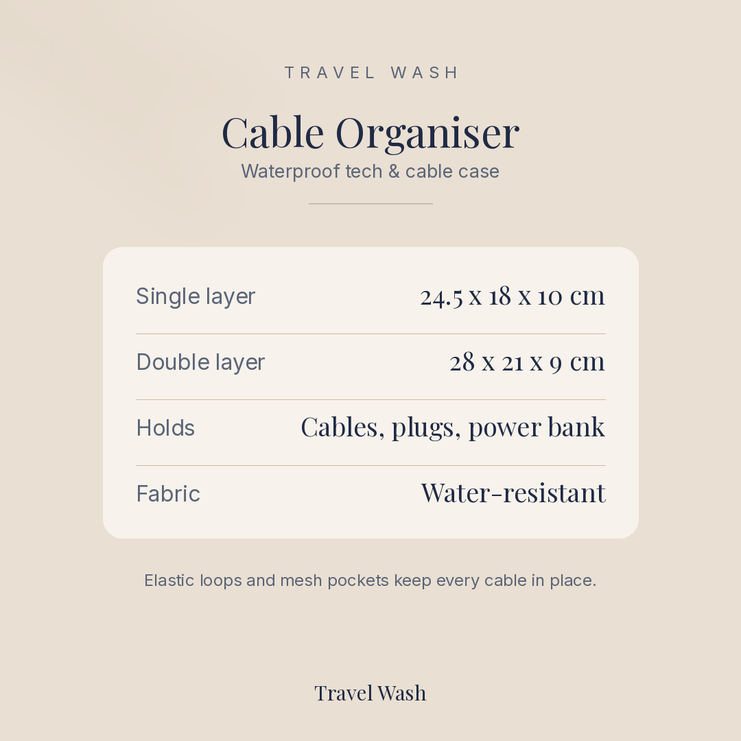 Cable Organiser measurements