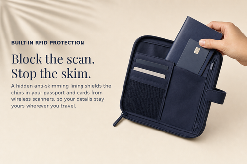 Travel Wash Family Passport Holder built-in RFID blocking protection