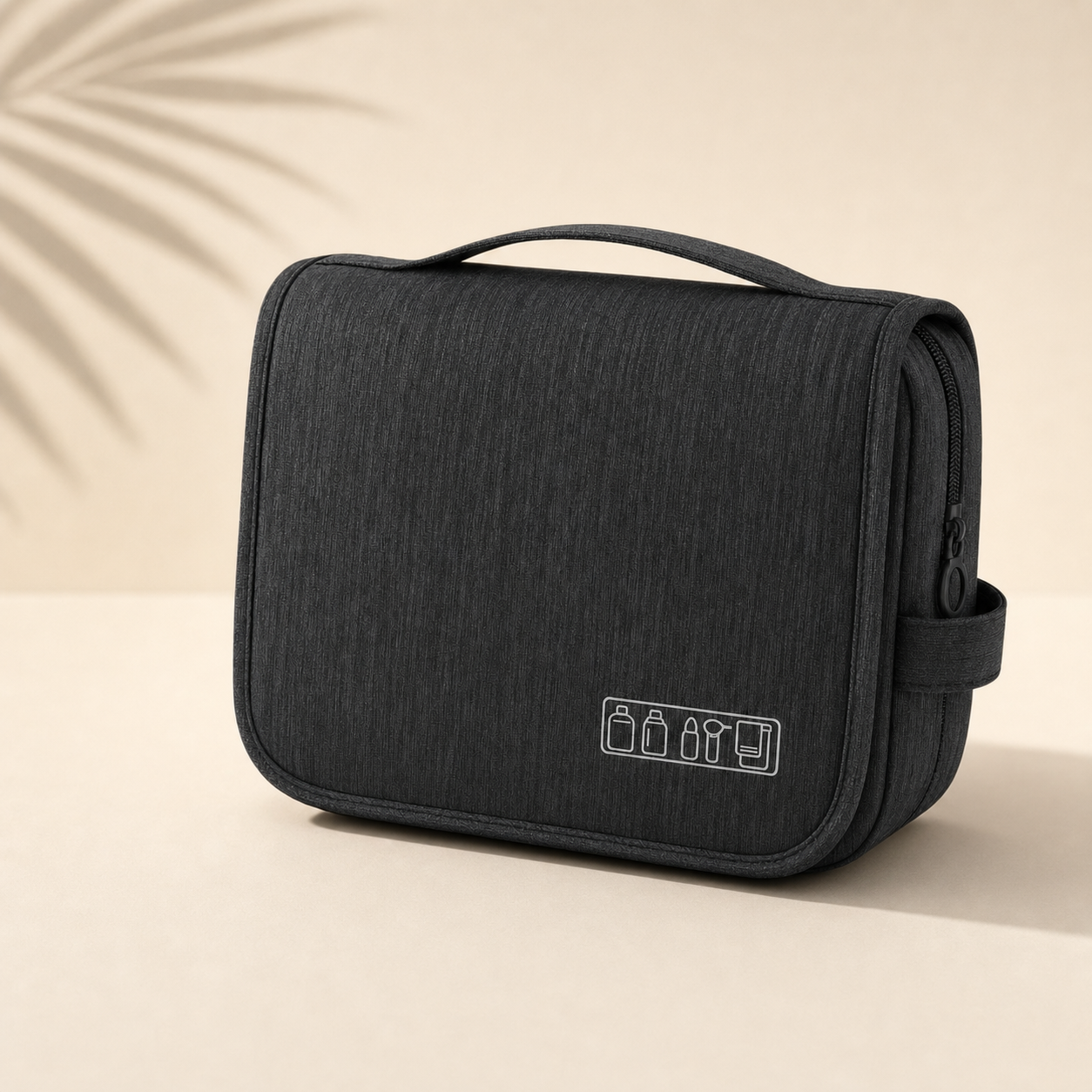 Travel Wash Toiletry Organiser in Black, closed