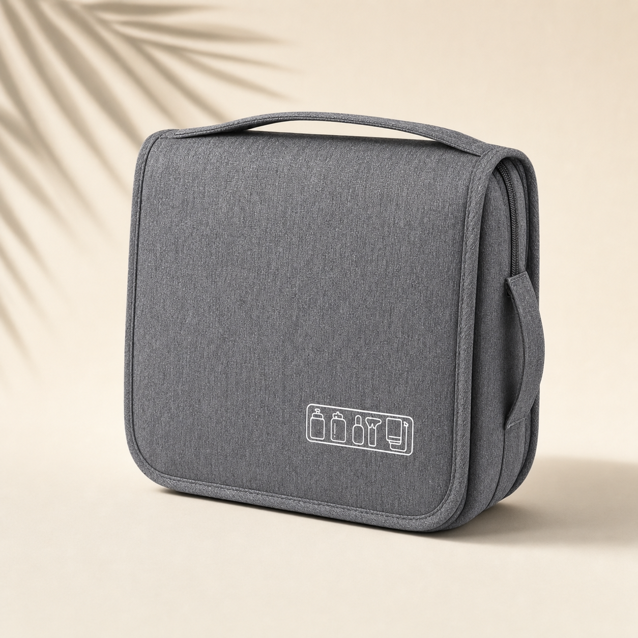 Travel Wash Toiletry Organiser in Grey, closed