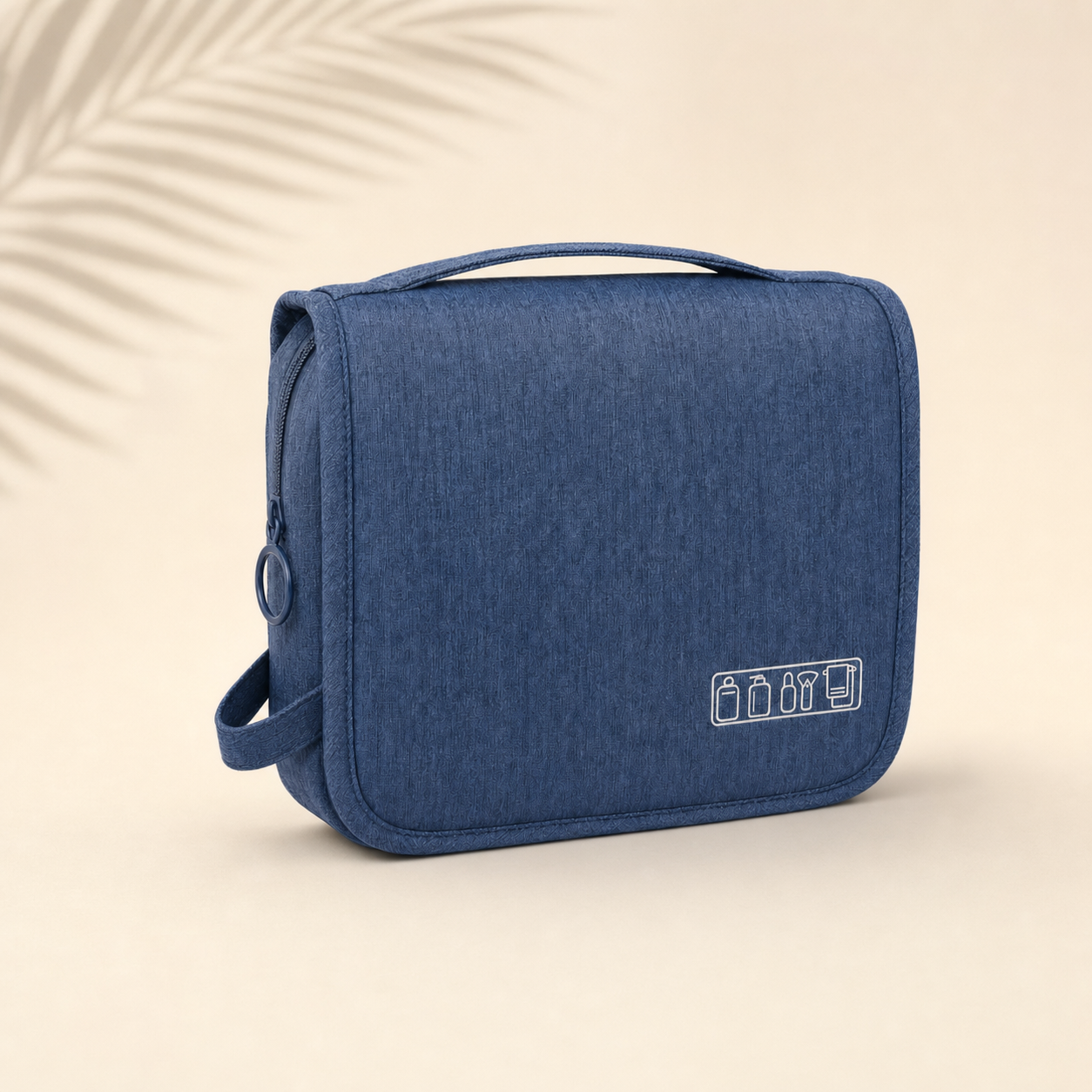 Travel Wash Toiletry Organiser in Blue, closed
